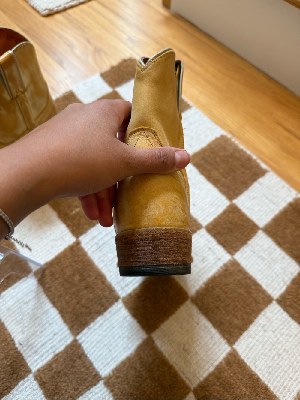 Frye Honey Tan Leather Western Cowboy Boots - Picture 11 of 12